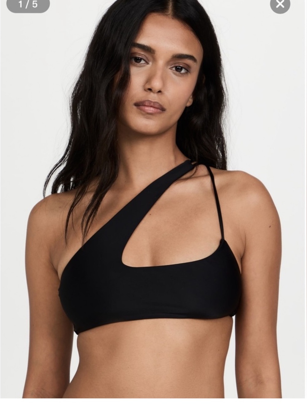 🔹 Riot Swim Asymmetric One-Shoulder Bikini Top in Black Size Small